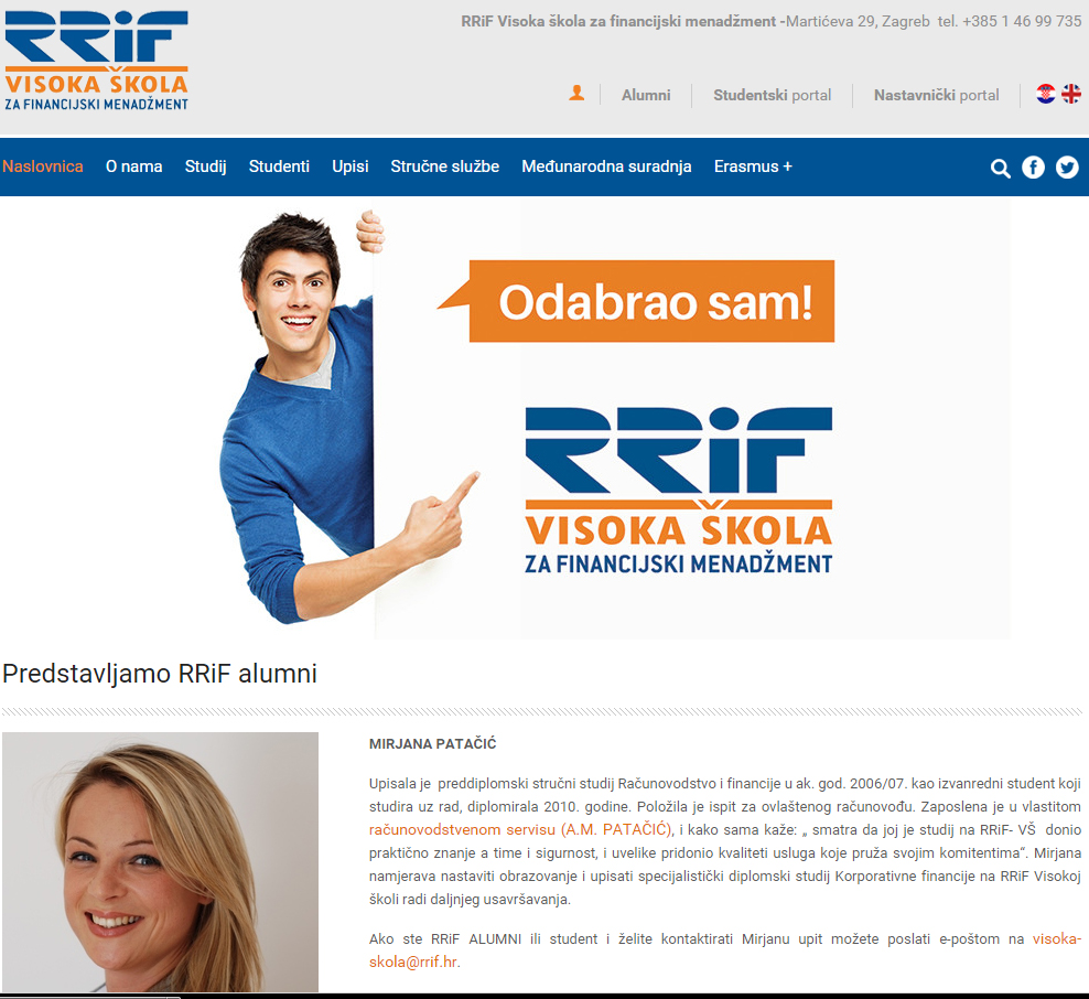 RRiF Visoka &scaron;kola za financijski menadžment