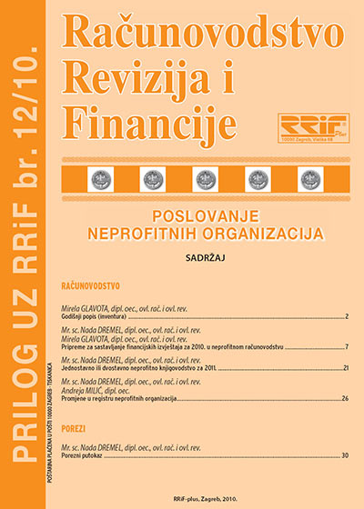 Pretplata na časopis Prilog neprofitne organizacije broj /2010