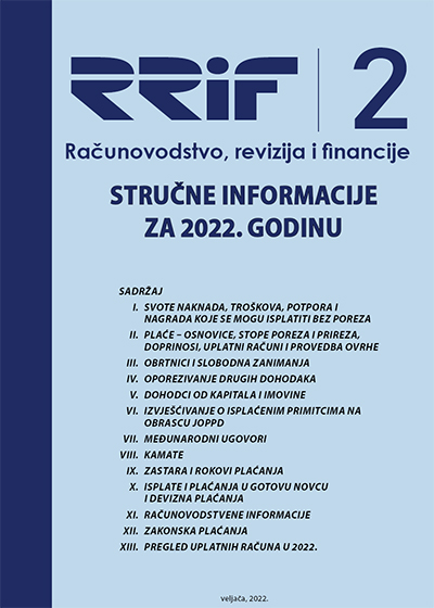 Pretplata na časopis Prilog stručne obavijesti broj 2/2022