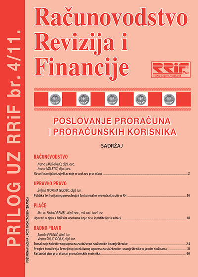 Pretplata na časopis Prilog proračun i proračunski korisnici broj /2011