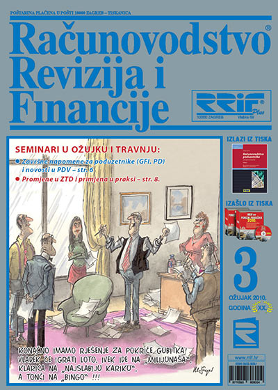 Pretplata na časopis Računovodstvo, revizija i financije broj 3/2010