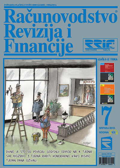 Pretplata na časopis Računovodstvo, revizija i financije broj 7/2010