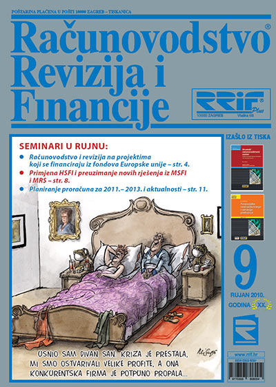 Pretplata na časopis Računovodstvo, revizija i financije broj 9/2010