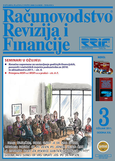 Pretplata na časopis Računovodstvo, revizija i financije broj 3/2011