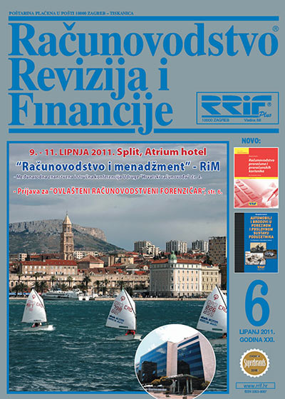 Pretplata na časopis Računovodstvo, revizija i financije broj 6/2011