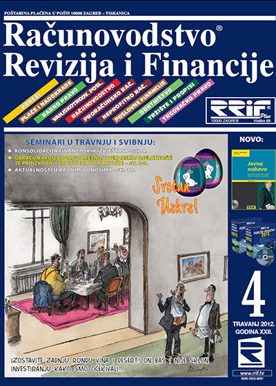 Pretplata na časopis Računovodstvo, revizija i financije broj 4/2012