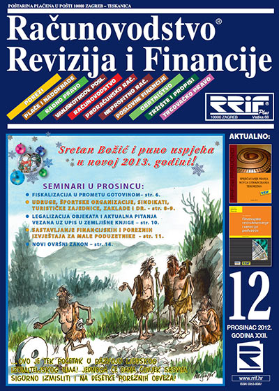 Pretplata na časopis Računovodstvo, revizija i financije broj 12/2012