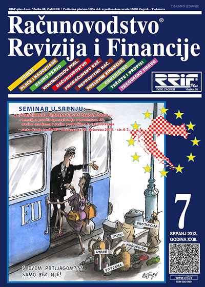 Pretplata na časopis Računovodstvo, revizija i financije broj 7/2013
