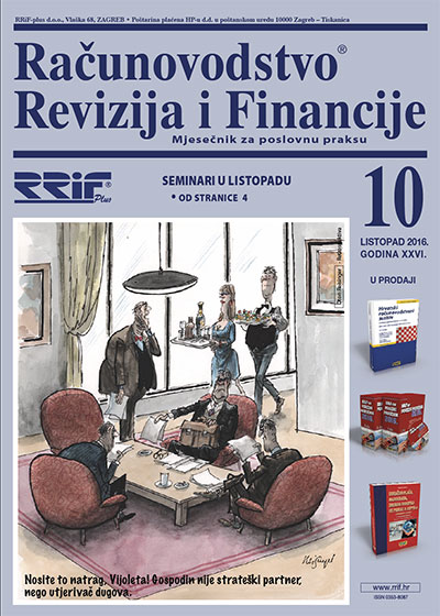 Pretplata na časopis Računovodstvo, revizija i financije broj 10/2016