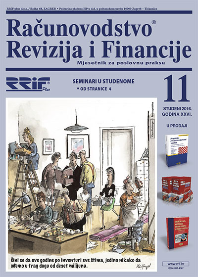 Pretplata na časopis Računovodstvo, revizija i financije broj 11/2016