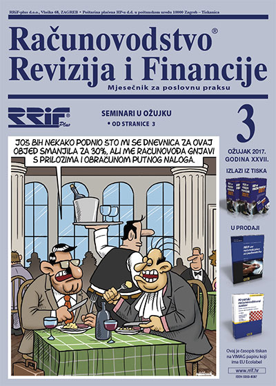 Pretplata na časopis Računovodstvo, revizija i financije broj 3/2017