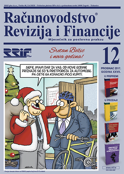 Pretplata na časopis Računovodstvo, revizija i financije broj 12/2017