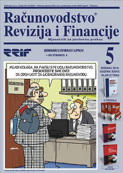 Pretplata na časopis Računovodstvo, revizija i financije broj 5/2018