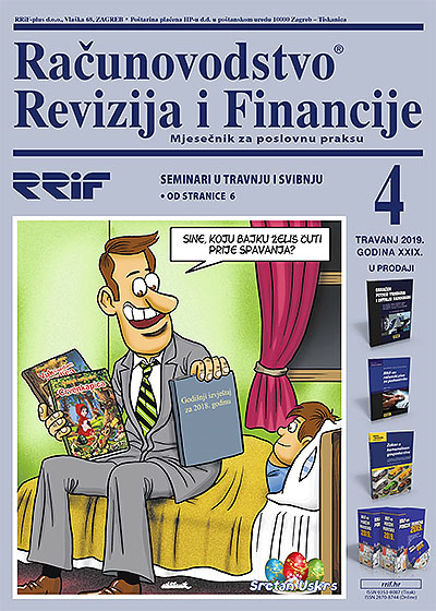 Pretplata na časopis Računovodstvo, revizija i financije broj 4/2019