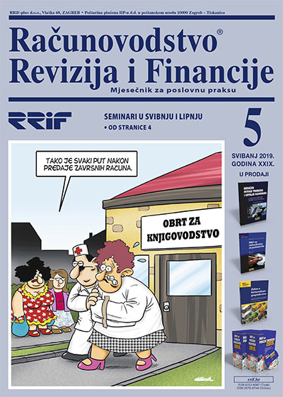 Pretplata na časopis Računovodstvo, revizija i financije broj 5/2019