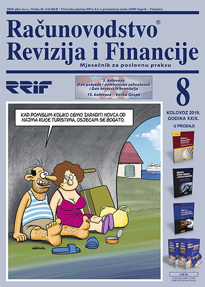 Pretplata na časopis Računovodstvo, revizija i financije broj 8/2019