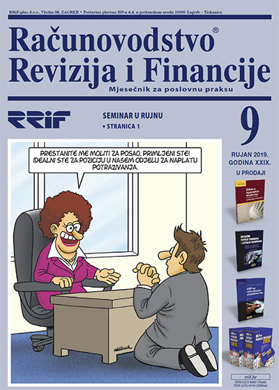 Pretplata na časopis Računovodstvo, revizija i financije broj 9/2019