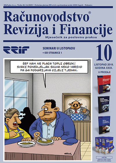Pretplata na časopis Računovodstvo, revizija i financije broj 10/2019