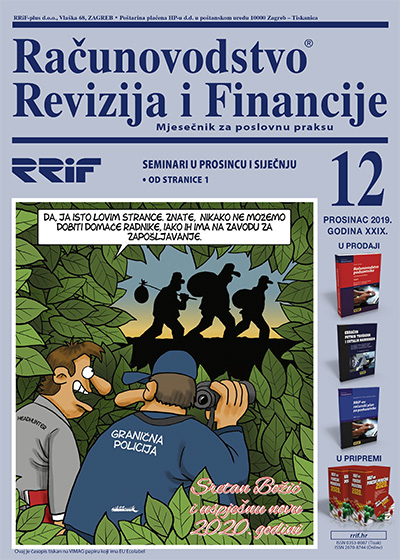 Pretplata na časopis Računovodstvo, revizija i financije broj 12/2019