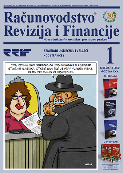 Pretplata na časopis Računovodstvo, revizija i financije broj 1/2020