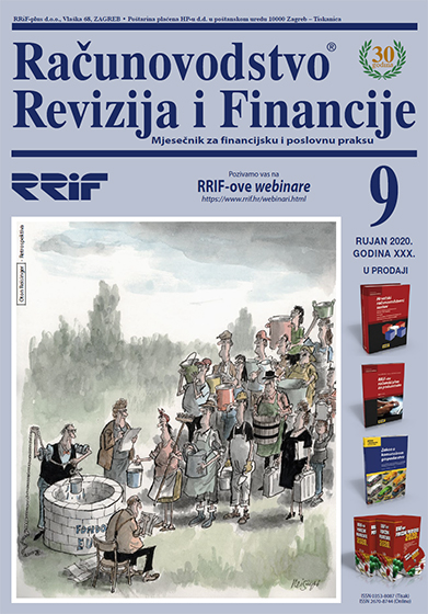 Pretplata na časopis Računovodstvo, revizija i financije broj 9/2020