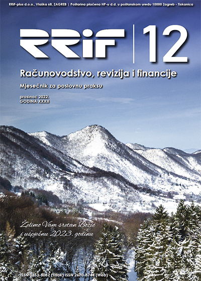 Pretplata na časopis Računovodstvo, revizija i financije broj 12/2022
