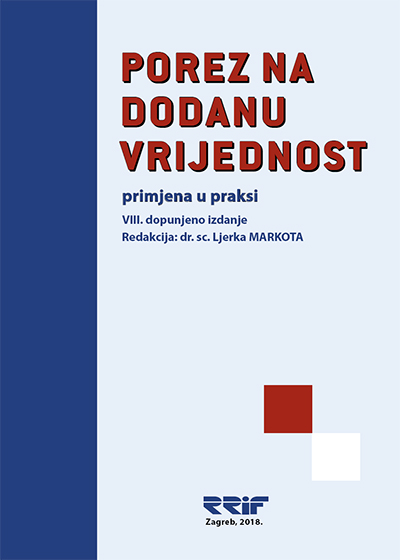 Naslovnica knjige: Porez na dodanu vrijednost - primjena u praksi